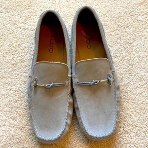Also Mens Gray Suede Loafers with Anchor Accent - Size 11